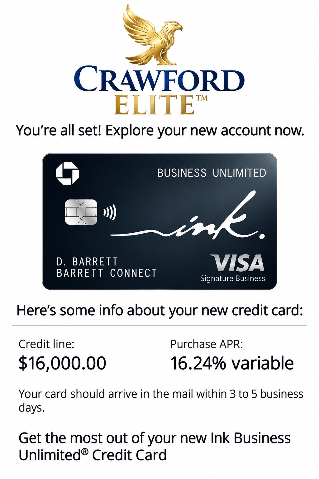 Chase Ink Business Unlimited — $16,000