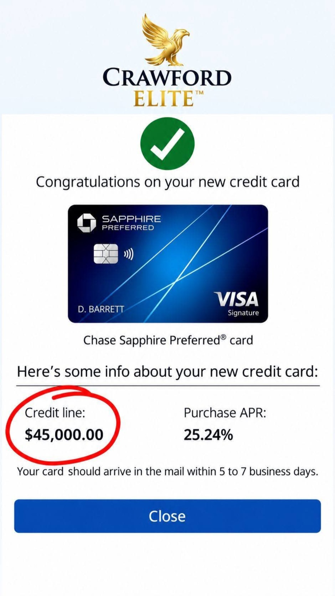 Chase Sapphire Preferred — $45,000